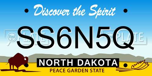 SS6N5Q North Dakota License Plate