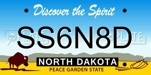SS6N8D North Dakota License Plate