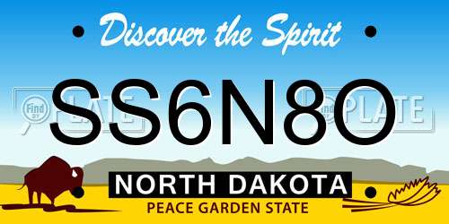 SS6N8O North Dakota License Plate