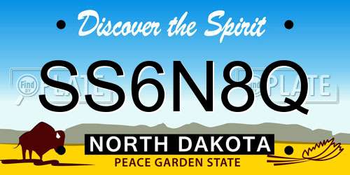 SS6N8Q North Dakota License Plate