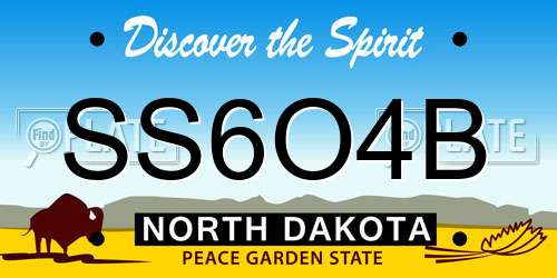 SS6O4B North Dakota License Plate