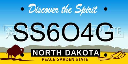 SS6O4G North Dakota License Plate
