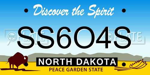 SS6O4S North Dakota License Plate