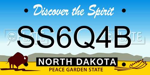 SS6Q4B North Dakota License Plate