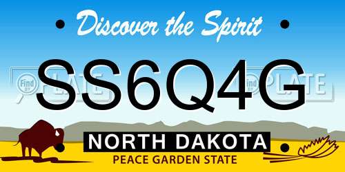 SS6Q4G North Dakota License Plate