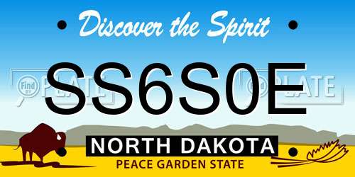 SS6S0E North Dakota License Plate