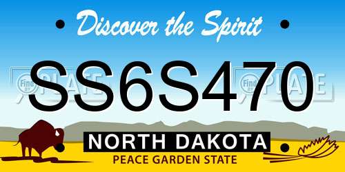 SS6S470 North Dakota License Plate
