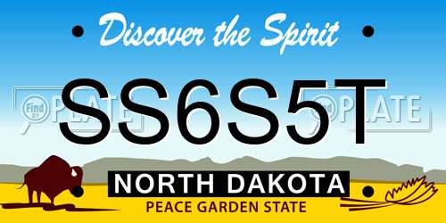 SS6S5T North Dakota License Plate
