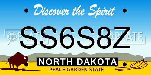 SS6S8Z North Dakota License Plate