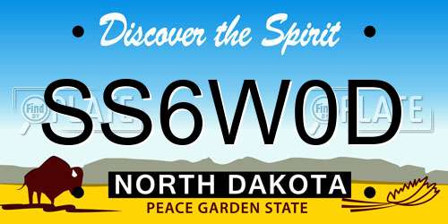 SS6W0D North Dakota License Plate