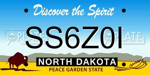 SS6Z0I North Dakota License Plate
