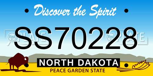 SS70228 North Dakota License Plate