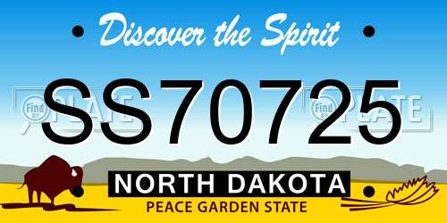 SS70725 North Dakota License Plate