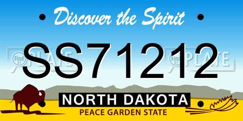 SS71212 North Dakota License Plate