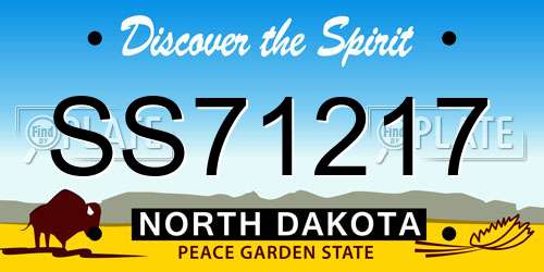 SS71217 North Dakota License Plate