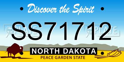 SS71712 North Dakota License Plate