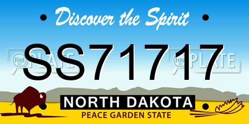 SS71717 North Dakota License Plate