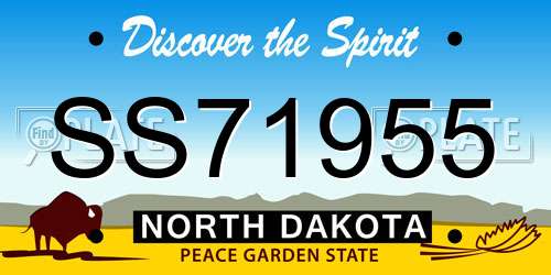 SS71955 North Dakota License Plate