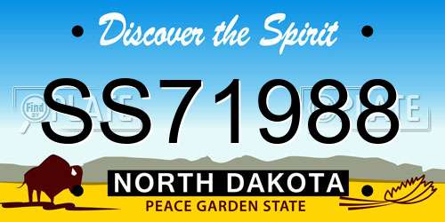 SS71988 North Dakota License Plate