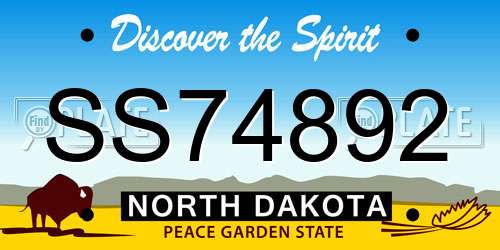 SS74892 North Dakota License Plate