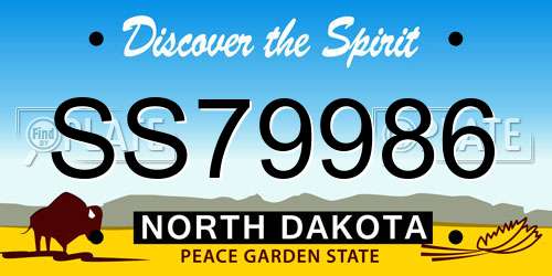 SS79986 North Dakota License Plate