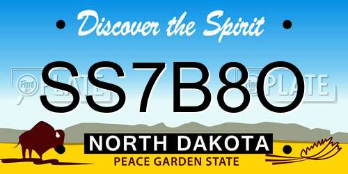 SS7B8O North Dakota License Plate