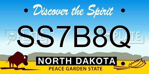 SS7B8Q North Dakota License Plate