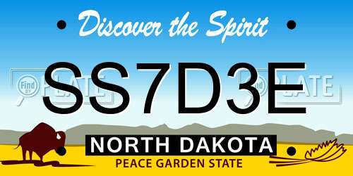 SS7D3E North Dakota License Plate