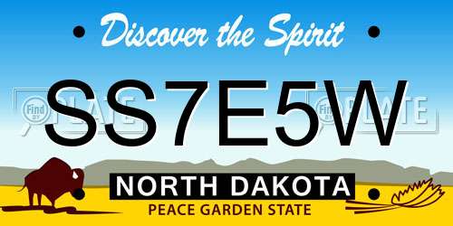 SS7E5W North Dakota License Plate