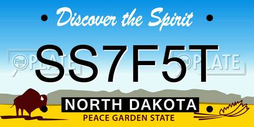SS7F5T North Dakota License Plate