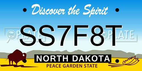 SS7F8T North Dakota License Plate