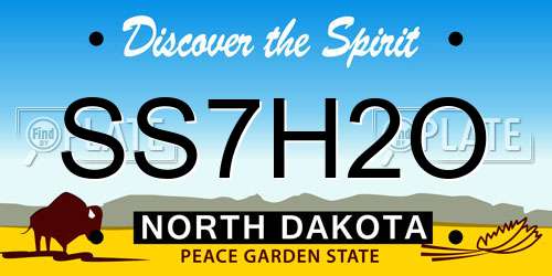 SS7H2O North Dakota License Plate