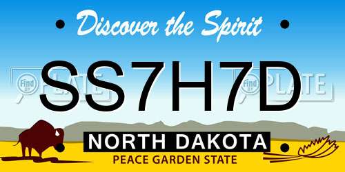SS7H7D North Dakota License Plate