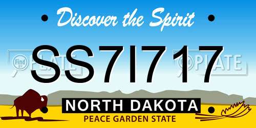 SS7I717 North Dakota License Plate