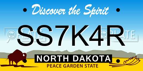 SS7K4R North Dakota License Plate