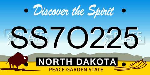 SS7O225 North Dakota License Plate