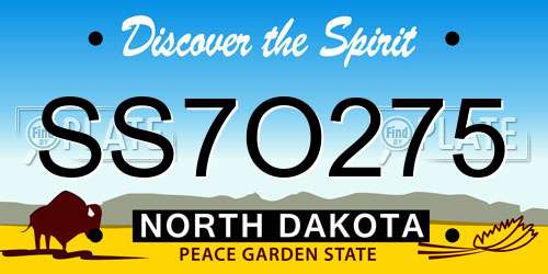 SS7O275 North Dakota License Plate
