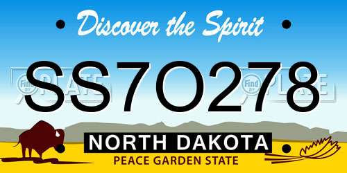 SS7O278 North Dakota License Plate
