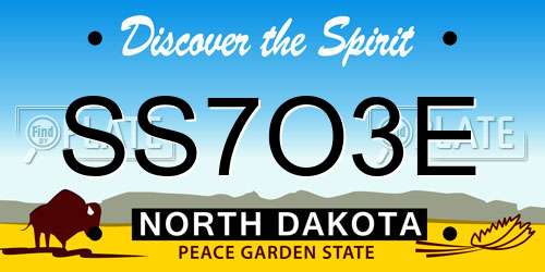 SS7O3E North Dakota License Plate