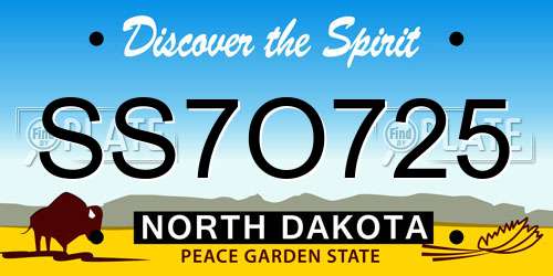 SS7O725 North Dakota License Plate