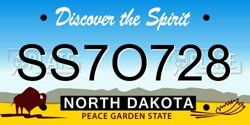 SS7O728 North Dakota License Plate
