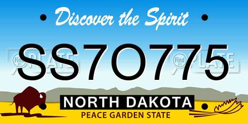 SS7O775 North Dakota License Plate