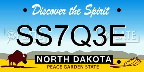 SS7Q3E North Dakota License Plate