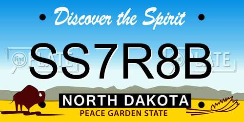 SS7R8B North Dakota License Plate