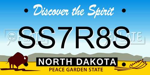 SS7R8S North Dakota License Plate
