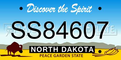 SS84607 North Dakota License Plate