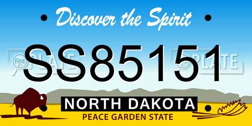 SS85151 North Dakota License Plate