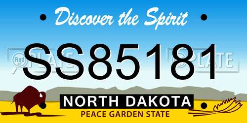 SS85181 North Dakota License Plate
