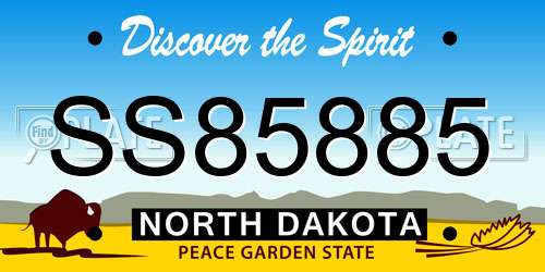 SS85885 North Dakota License Plate