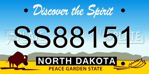 SS88151 North Dakota License Plate